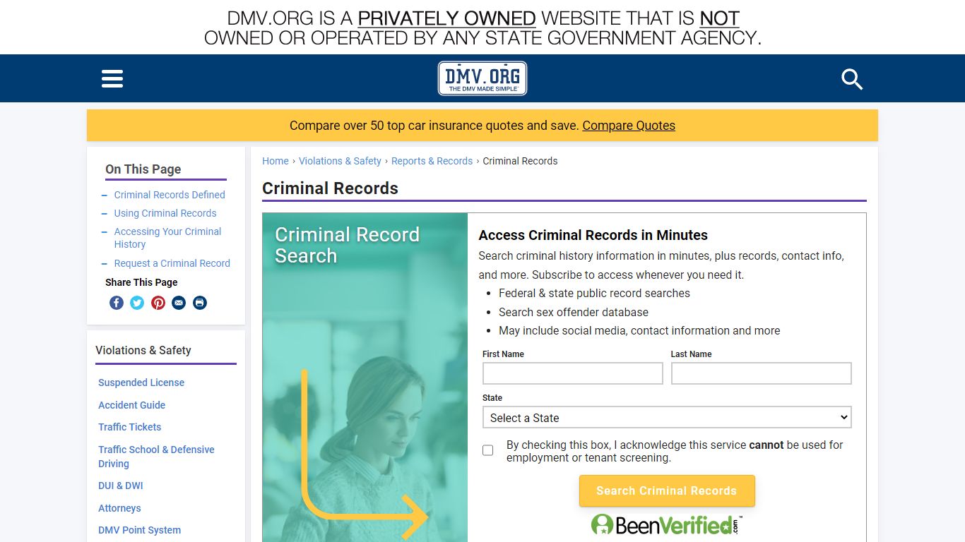 Criminal Arrest Records & Background Checks | DMV.ORG